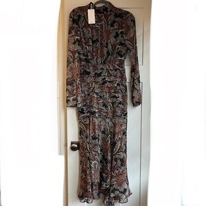 Mango Floral Long Sleeve Dress